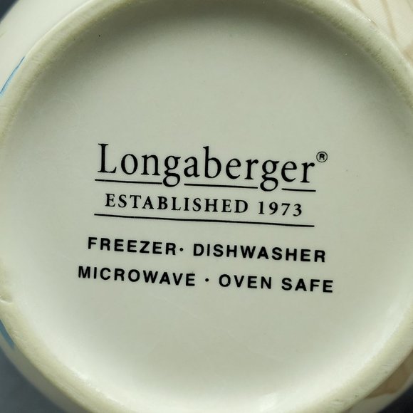 Longaberger Pottery Botanical Fields Mugs Butterfly Flowers Floral Coffee Cups - Picture 7 of 9